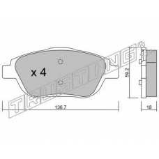 869.0 TRUSTING Комплект тормозных колодок, дисковый тормоз