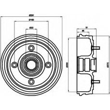 8DT 355 300-891 HELLA Тормозной барабан