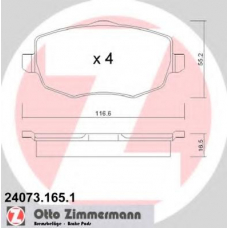 24073.165.1 ZIMMERMANN Комплект тормозных колодок, дисковый тормоз