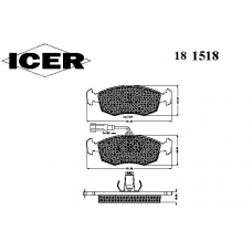 181518 ICER Комплект тормозных колодок, дисковый тормоз