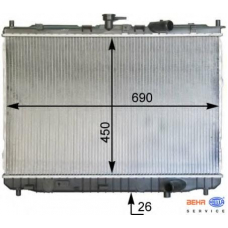 8MK 376 763-561 HELLA Радиатор, охлаждение двигателя