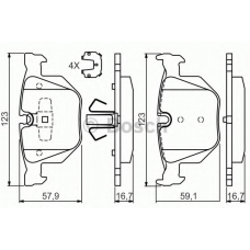 0 986 494 540 BOSCH Комплект тормозных колодок, дисковый тормоз