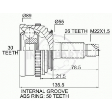 OJ-0843 InterParts Шарнирный комплект, приводной вал