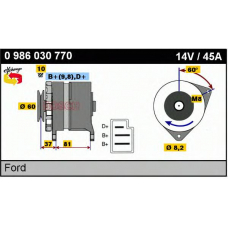 0 986 030 770 BOSCH Генератор