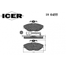 180455 ICER Комплект тормозных колодок, дисковый тормоз