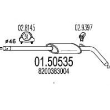 01.50535 MTS Средний глушитель выхлопных газов