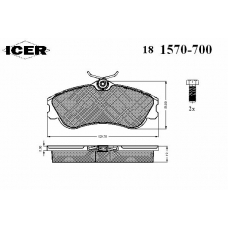 181570-700 ICER Комплект тормозных колодок, дисковый тормоз