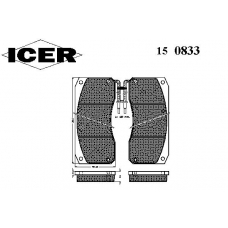 150833 ICER Комплект тормозных колодок, дисковый тормоз