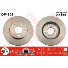 DF4503 TRW Тормозной диск
