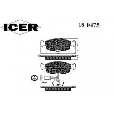 180475 ICER Комплект тормозных колодок, дисковый тормоз