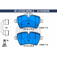 B1.G102-0856.2 GALFER Комплект тормозных колодок, дисковый тормоз