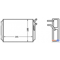 8FH 351 308-761 HELLA Теплообменник, отопление салона