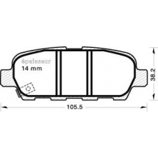 954 MGA Комплект тормозных колодок, дисковый тормоз