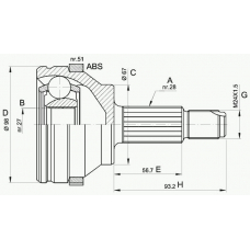 CVJ5358.10 OPEN PARTS Шарнирный комплект, приводной вал