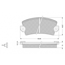 PF1043 PROCODIS FRANCE Комплект тормозных колодок, дисковый тормоз