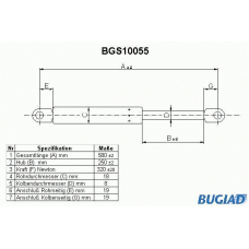 BGS10055 BUGIAD Газовая пружина, крышка багажник