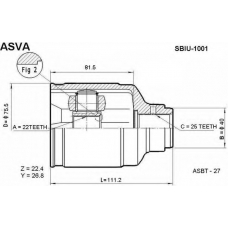 SBIU-1001 ASVA Шарнирный комплект, приводной вал