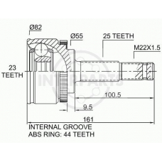 OJ-0198 InterParts Шарнирный комплект, приводной вал