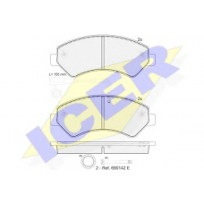 141836-203 ICER Комплект тормозных колодок, дисковый тормоз