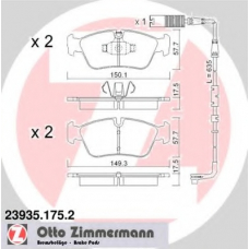 23935.175.2 ZIMMERMANN Комплект тормозных колодок, дисковый тормоз