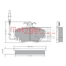 1170009 METZGER Комплект тормозных колодок, дисковый тормоз