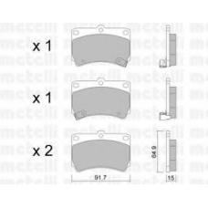22-0196-0 METELLI Комплект тормозных колодок, дисковый тормоз