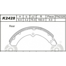 K2428 ASIMCO Комплект тормозных колодок