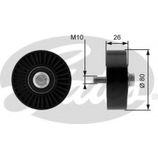 T36369 GATES Паразитный / ведущий ролик, поликлиновой ремень
