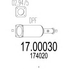 17.00030 MTS Сажевый / частичный фильтр, система выхлопа ог