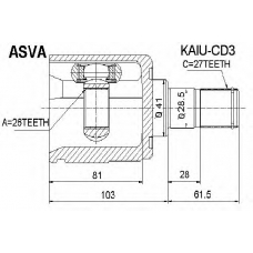 KAIU-CD3 ASVA Шарнирный комплект, приводной вал