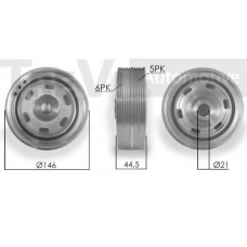 PC1044 TREVI AUTOMOTIVE Ременный шкив, коленчатый вал