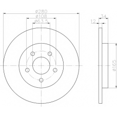 8DD 355 108-051 HELLA PAGID Тормозной диск