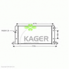 31-1218 KAGER Радиатор, охлаждение двигателя