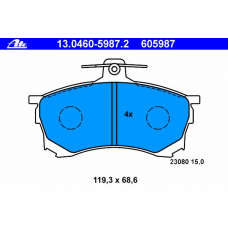 13.0460-5987.2 ATE Комплект тормозных колодок, дисковый тормоз