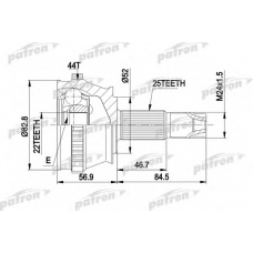 PCV1210 PATRON Шарнирный комплект, приводной вал