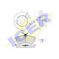 30803-7101 ICER Комплект тормозов, дисковый тормозной механизм