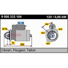 9 000 333 104 BOSCH Стартер