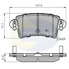 CBP01036 COMLINE Комплект тормозных колодок, дисковый тормоз