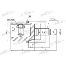 PCV1338 PATRON Шарнирный комплект, приводной вал