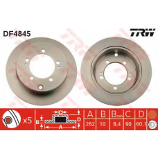 DF4845 TRW Тормозной диск