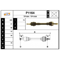 P1164 SNRA Приводной вал