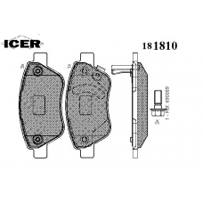 181810 ICER Комплект тормозных колодок, дисковый тормоз