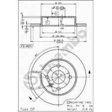 08.7626.75 BREMBO Тормозной диск