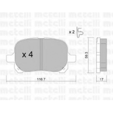 22-0429-0 METELLI Комплект тормозных колодок, дисковый тормоз