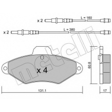 22-0144-0 METELLI Комплект тормозных колодок, дисковый тормоз