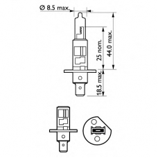 12258XV+B1 PHILIPS Лампа накаливания, фара дальнего света; Лампа нака