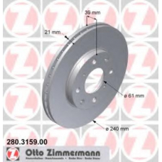 280.3159.00 ZIMMERMANN Тормозной диск