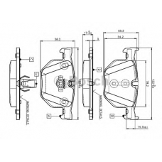 0 986 TB2 207 BOSCH Комплект тормозных колодок, дисковый тормоз