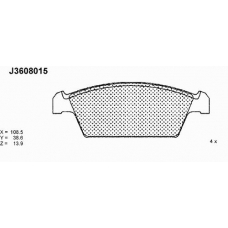 J3608015 NIPPARTS Комплект тормозных колодок, дисковый тормоз