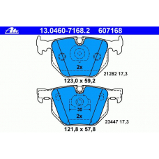 13.0460-7168.2 ATE Комплект тормозных колодок, дисковый тормоз